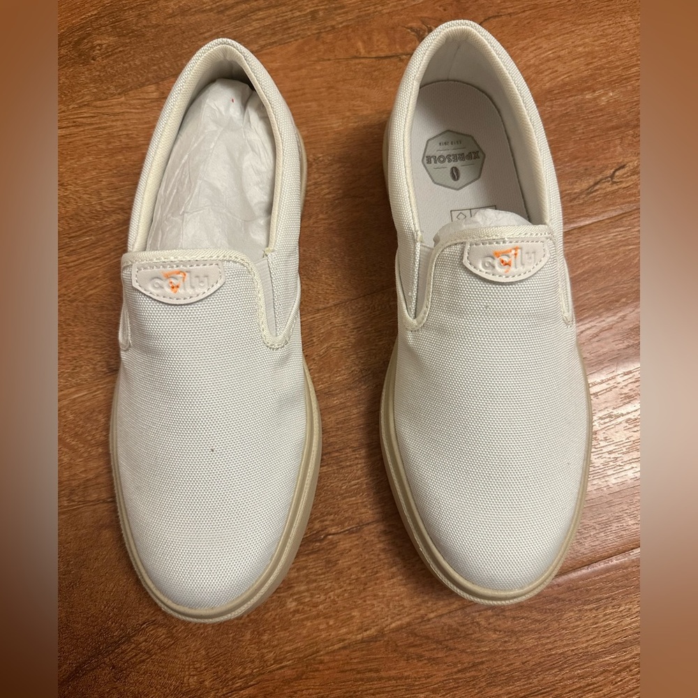 Women’s White Slip-On Canvas Loafers